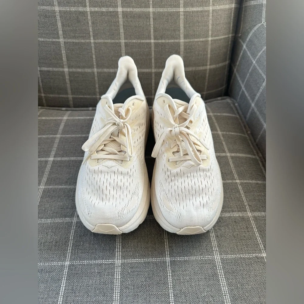 Hoka Cream/Beige Clifton 8 Running Shoes Mens Size 8D - Picture 3 of 12
